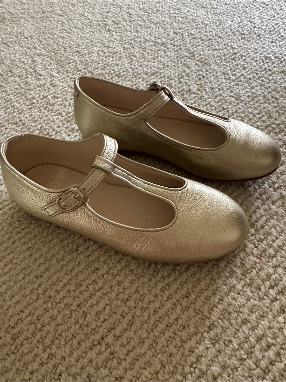 Pepa London Gold T-Strap Mary Jane Shoes - Picture 5 of 6